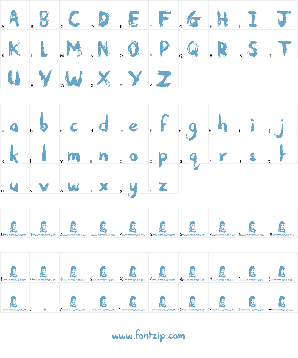 Messy Artist Font Character